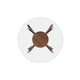Scar Dining Table | 42" Round Glass Top w Lower Shelf | Walnut Brown