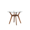 Scar Counter Height Table | 42" Glass Top | Open Shelf | Walnut Brown