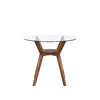 Scar Counter Height Table | 42" Glass Top | Open Shelf | Walnut Brown