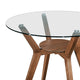 Scar Counter Height Table | 42" Glass Top | Open Shelf | Walnut Brown