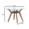 Scar Counter Height Table | 42" Glass Top | Open Shelf | Walnut Brown