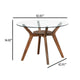 Scar Counter Height Table | 42" Glass Top | Open Shelf | Walnut Brown