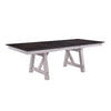Mez Extendable Dining Table w 2 Leaves | 66-95" Brown Wood Top | White