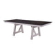 Mez Extendable Dining Table w 2 Leaves | 66-95" Brown Wood Top | White