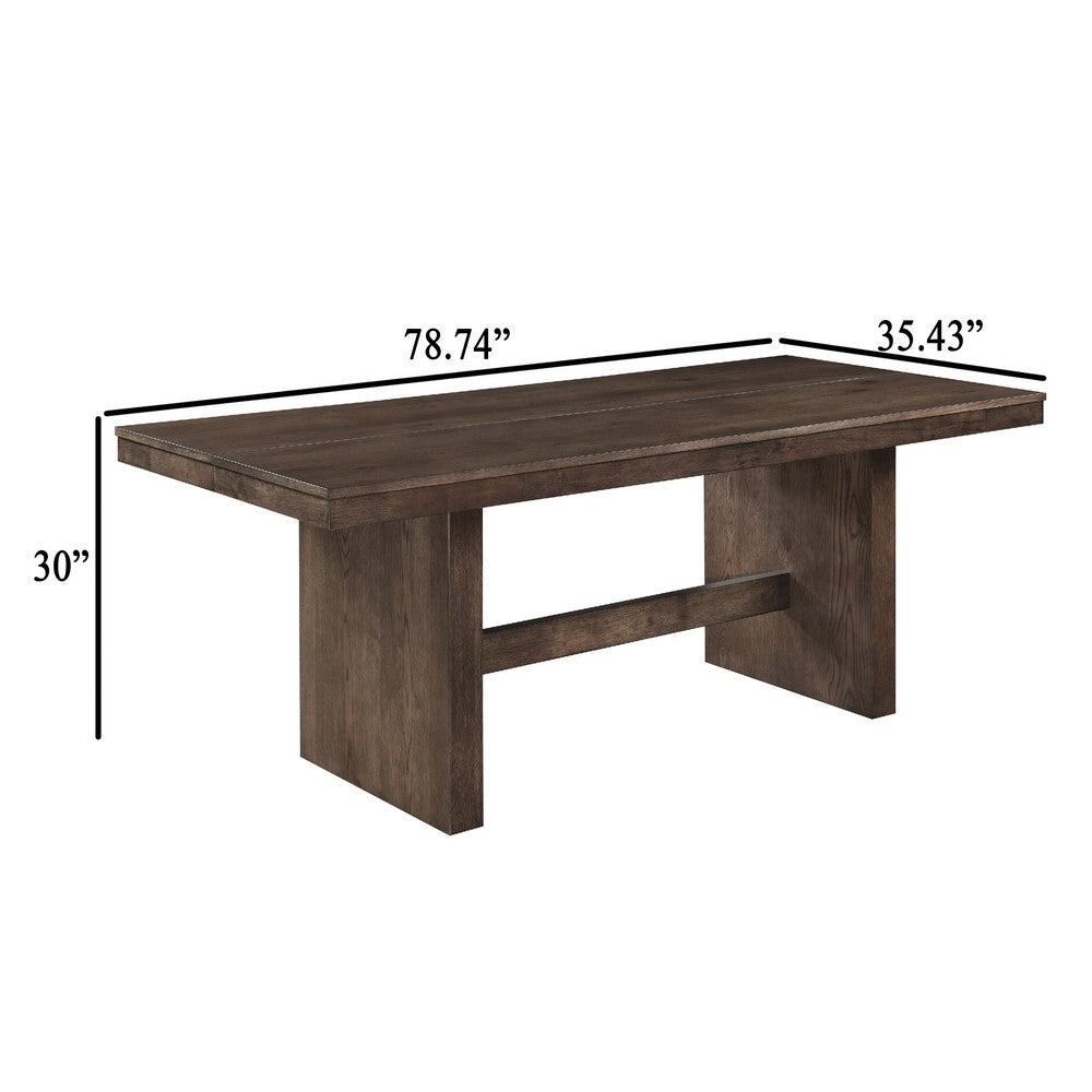 Ony Dining Table | 79" Rectangular Top | Dark Walnut Brown Wood