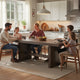 Ony Dining Table | 79" Rectangular Top | Dark Walnut Brown Wood