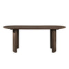 Ony Dining Table | 79" Oval Top | Dark Walnut Brown Pedestal Base