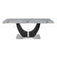 Lira Dining Table | 78" Faux Marble Top | Black U Shaped Pedestal