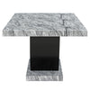 Lira Dining Table | 78" Faux Marble Top | Black U Shaped Pedestal