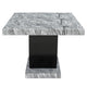 Lira Dining Table | 78" Faux Marble Top | Black U Shaped Pedestal