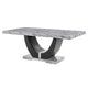 Lira Dining Table | 78" Faux Marble Top | Black U Shaped Pedestal