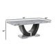 Lira Dining Table | 78" Faux Marble Top | Black U Shaped Pedestal