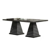 Pex Dining Table | 78" Rectangular Top | Double Pedestal Base | Brown