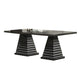 Pex Dining Table | 78" Rectangular Top | Double Pedestal Base | Brown