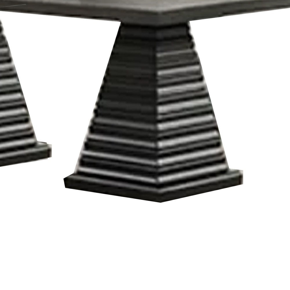 Pex Dining Table | 78" Rectangular Top | Double Pedestal Base | Brown