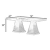 Pex Dining Table | 78" Rectangular Top | Double Pedestal Base | Brown