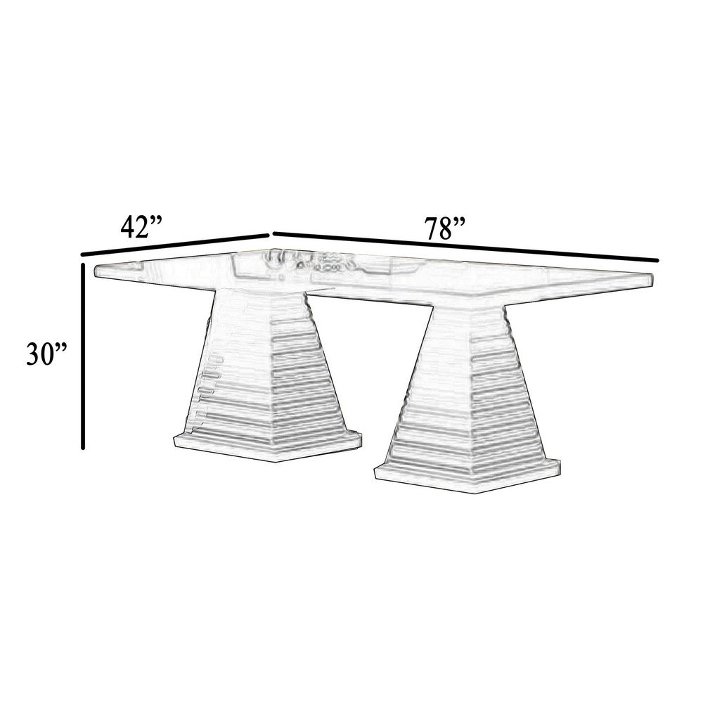 Pex Dining Table | 78" Rectangular Top | Double Pedestal Base | Brown