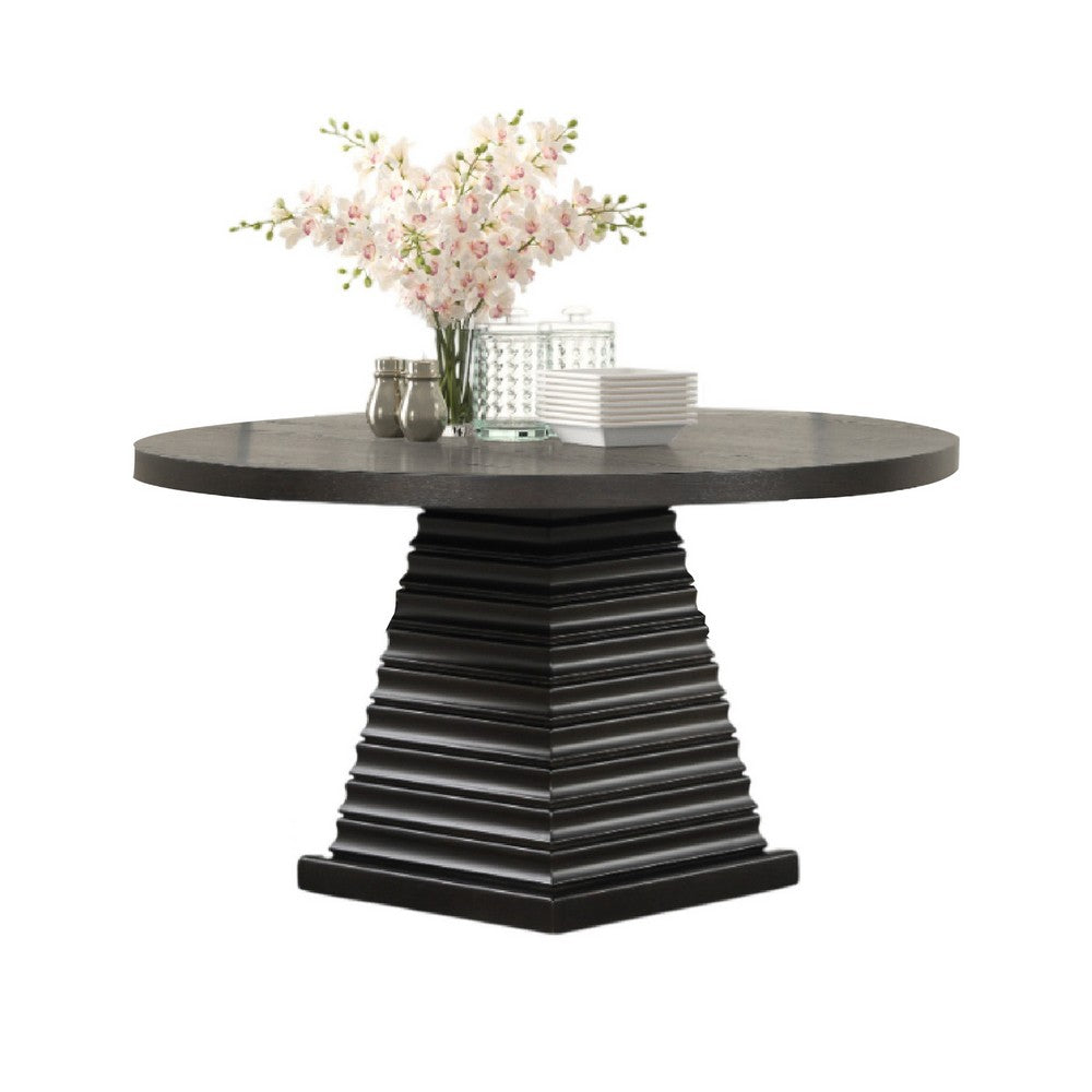 Pex Dining Table | 54" Round Top | Pedestal Base | Espresso Brown