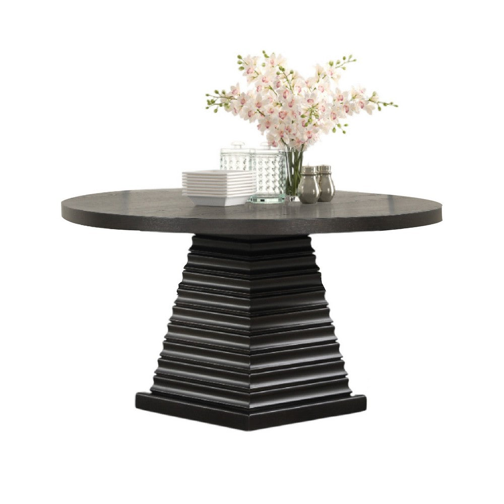 Pex Dining Table | 54" Round Top | Pedestal Base | Espresso Brown