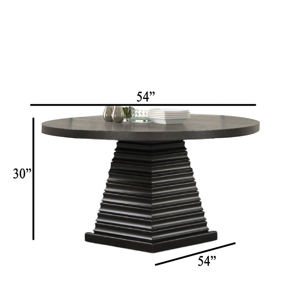 Pex Dining Table | 54" Round Top | Pedestal Base | Espresso Brown