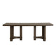 Cora Dining Table | 84" Rectangular Top | Walnut Brown Pedestal Base