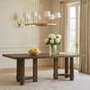 Cora Dining Table | 84" Rectangular Top | Walnut Brown Pedestal Base