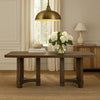Cora Dining Table | 84" Rectangular Top | Walnut Brown Pedestal Base