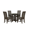 Cora Dining Table | 52" Round Glass Top | Walnut Brown Pedestal Base