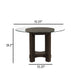 Cora Dining Table | 52" Round Glass Top | Walnut Brown Pedestal Base