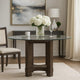 Cora Dining Table | 52" Round Glass Top | Walnut Brown Pedestal Base