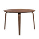 Aby Dining Table | 47" Round Top | Rustic Walnut Brown Splayed Legs
