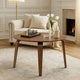 Aby Dining Table | 47" Round Top | Rustic Walnut Brown Splayed Legs