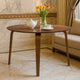 Aby Dining Table | 47" Round Top | Rustic Walnut Brown Splayed Legs