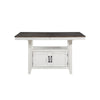 Jay 80-90" Counter Table w Extendable Leaf | 4 Cabinets | Cream White