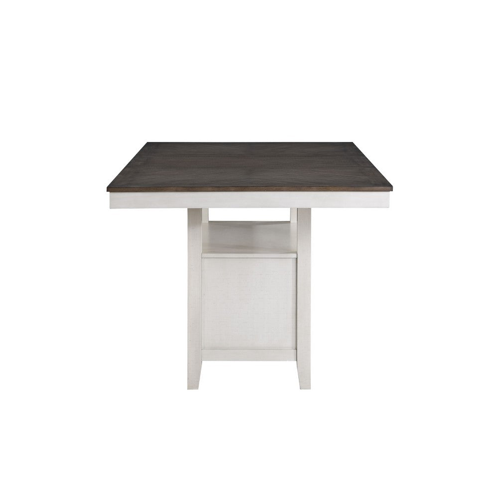 Jay 80-90" Counter Table w Extendable Leaf | 4 Cabinets | Cream White