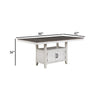 Jay 80-90" Counter Table w Extendable Leaf | 4 Cabinets | Cream White
