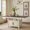 Jay 80-90" Counter Table w Extendable Leaf | 4 Cabinets | Cream White