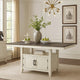 Jay 80-90" Counter Table w Extendable Leaf | 4 Cabinets | Cream White