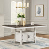 Jay 80-90" Counter Table w Extendable Leaf | 4 Cabinets | Cream White