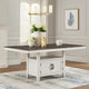 Jay 80-90" Counter Table w Extendable Leaf | 4 Cabinets | Cream White