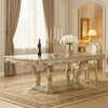 Kerra Dining Table | 84-102" Extension Top w Leaf | Champagne Silver
