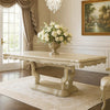 Kerra Dining Table | 84-102" Extension Top w Leaf | Champagne Silver