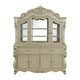 Kerra 2pc China Hutch Buffet | 2 Drawers Glass Doors | Champagne Silver