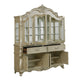 Kerra 2pc China Hutch Buffet | 2 Drawers Glass Doors | Champagne Silver