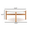 Scy Patio Coffee Table | 33" White Terrazzo Top | Natural Brown Base