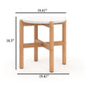 Scy Patio Side End Table | 19" White Terrazzo Top | Natural Brown