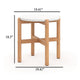 Scy Patio Side End Table | 19" White Terrazzo Top | Natural Brown
