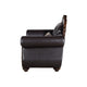 Liana Accent Chair | Ornate Carving, Luxurious Tufted Cherry Brown Faux Leather