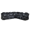 Ronie Black 3pc Sectional Dual Power Reclining Sofa | Cupholders | Speaker