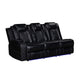 Ronie Black 3pc Sectional Dual Power Reclining Sofa | Cupholders | Speaker
